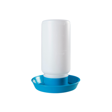 Plastic chicken drinker with bayonet cap | blue