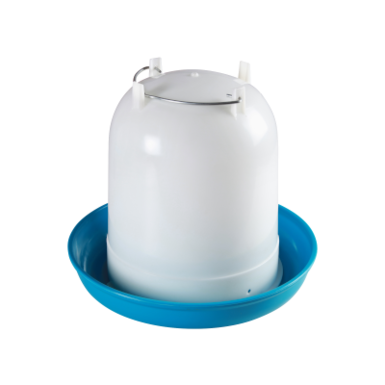Plastic chicken drinker with bayonet cap | blue | (8 L) | with carrying handle