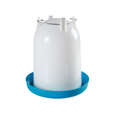 Plastic chicken drinker with bayonet cap | blue | (4 L) | with carrying handle