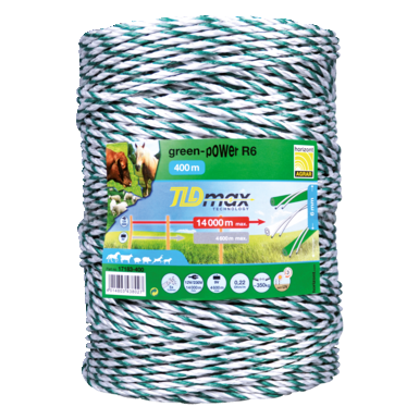 horizontal pasture fence rope GREEN-POWER R6, TLD, 400m