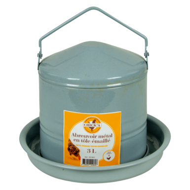 Metal chicken drinker | epoxy coated | gray (3 L)