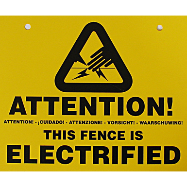 Hotline netting warning sign